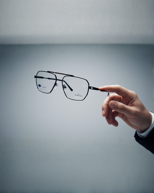 Romero Luxury Black Aviator Frame