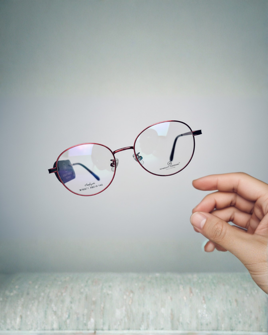 Knight Horse Red Oval Eyeglass Frame