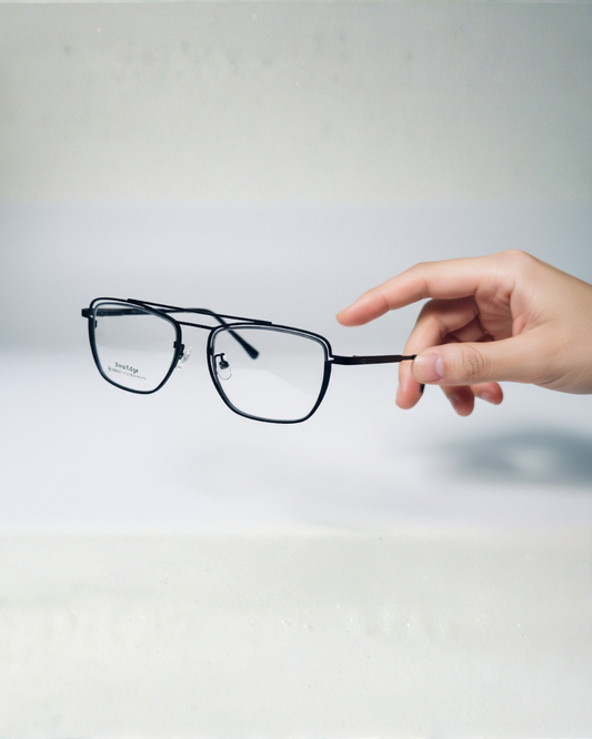 Iron Edge Full-Rim Black Aviator Frame