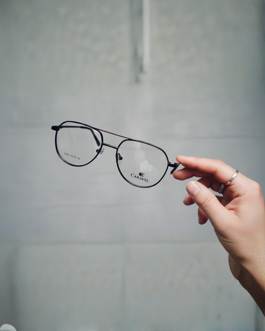 Caravel Round Metallic Eyeglass Frame
