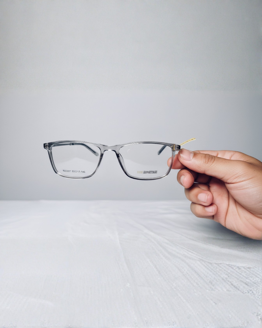 Signature Transparent Gray Eyeglass Frame