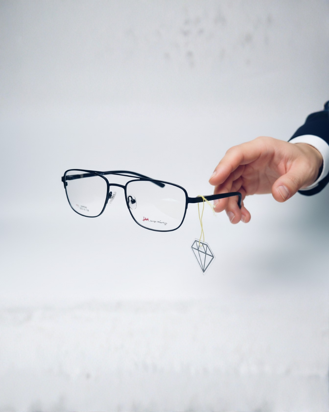 Jorge Martin Full-Rim Black Titan Eyeglass Frame