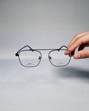 Knight Horse Black Slim Semi-Rimless Eyeglass Frame