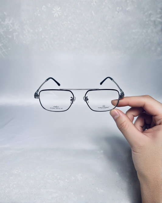 Knight Horse Semi-Rimless Silver Eyeglass Frame