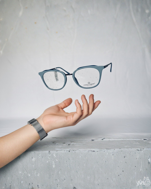 Knight Horse Matt Blue Square Eyeglass Frame