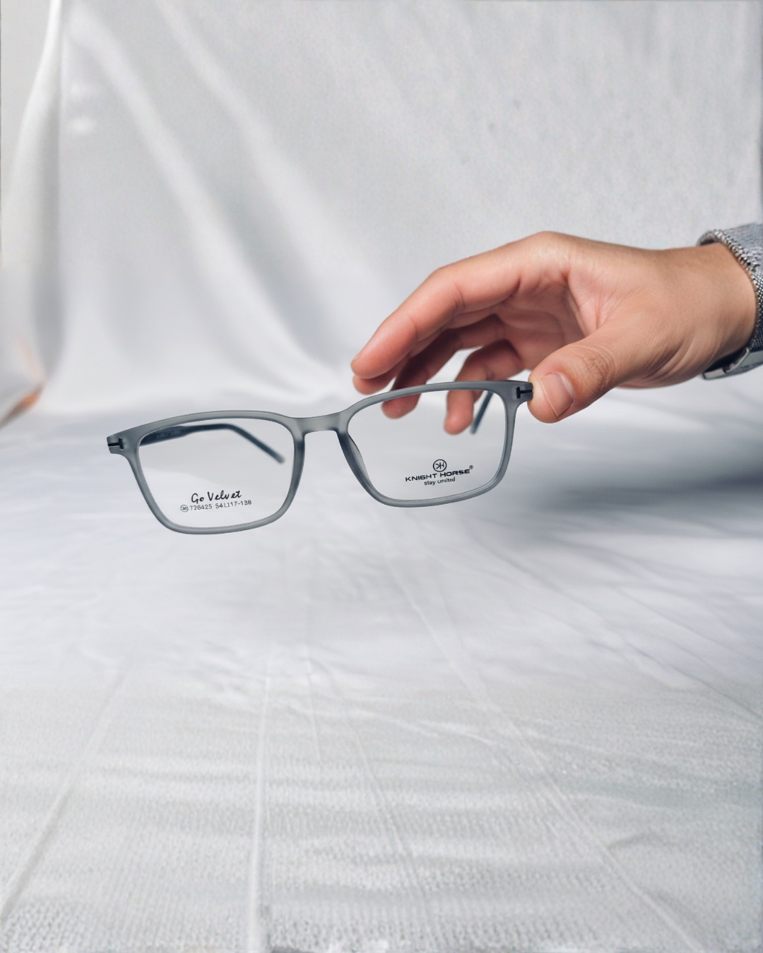 Knight Horse Square Gray Eyeglass Frame